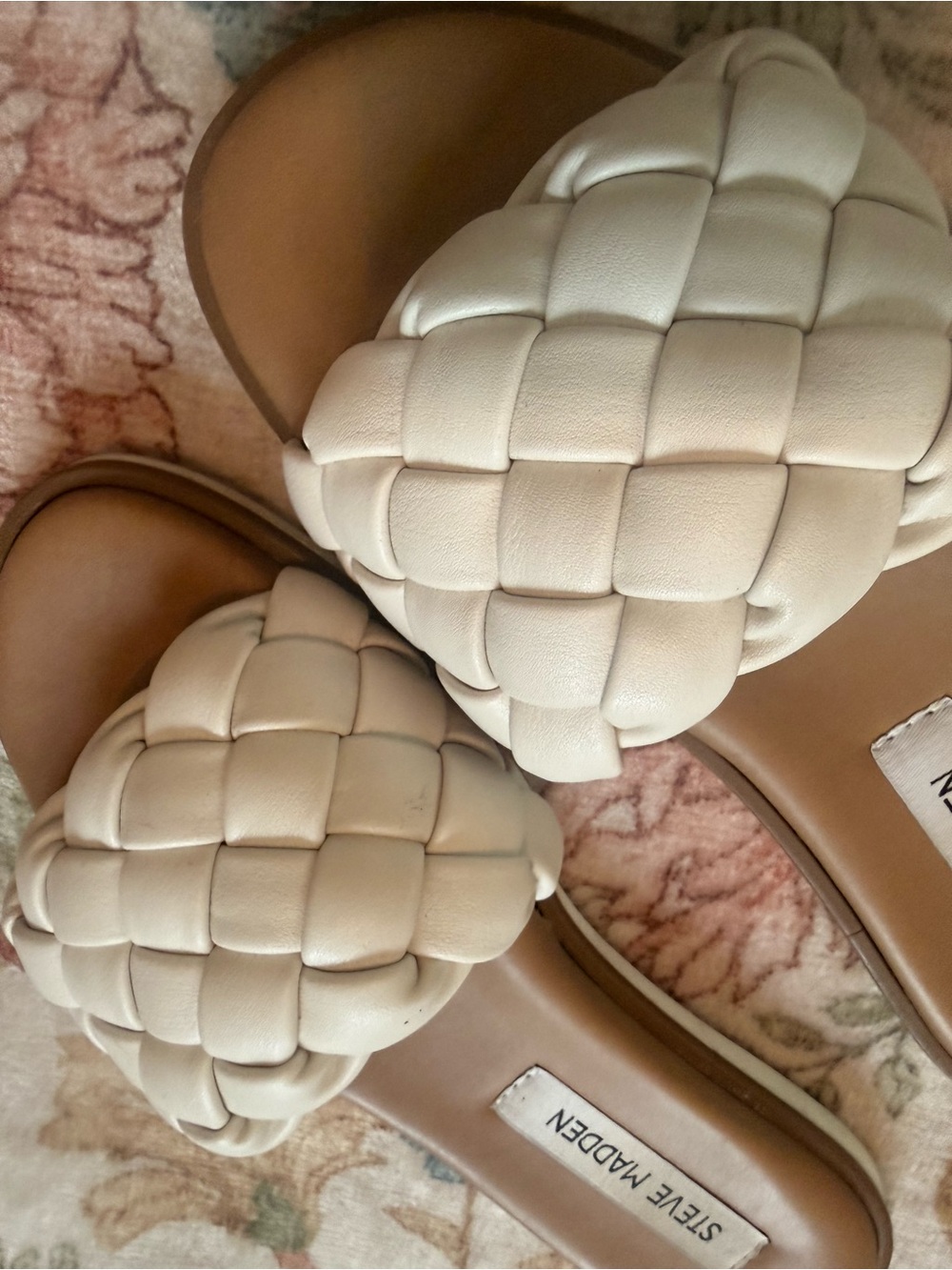 Steve Madden Braided Slide Mules in Cream - Picture 5 of 6
